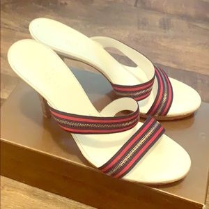 Gucci heels white